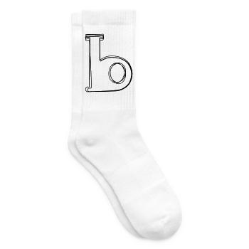Kleinbuchstabe b handgezeichnet - Tennissocken - Weiß - Rechts