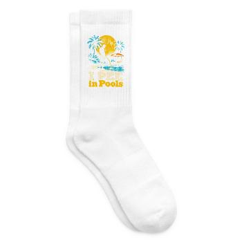 Tropischer Retro-Pool-Print - Tennissocken - Weiß - Rechts