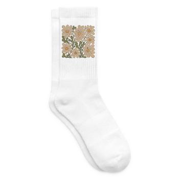 Abstrakte Wildblumen - Tennissocken - Weiß - Rechts