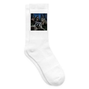 Das Midnight Woods Crew Selfie Lustiges Hallowen - Tennissocken - Weiß - Rechts