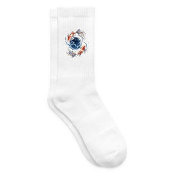 Koi-fische Japanische Koi-fische Koi-karpfen - Tennissocken - Weiß - Rechts