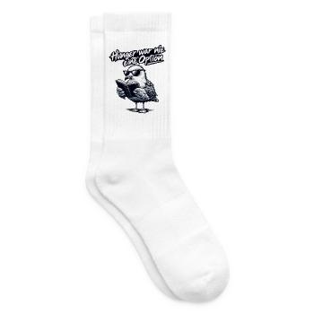 Coole Möve mit Buch "Hunger war nie eine Option"  - Tennissocken - Weiß - Rechts