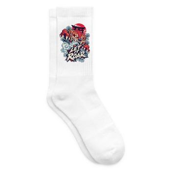 Let It Roar: Drachen und Torii - Tennissocken - Weiß - Rechts