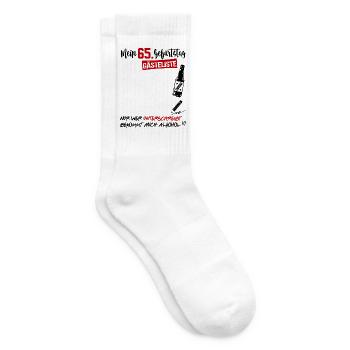 Gästeliste Gästebuch 65 Jahre Alter Geburtstag - Tennissocken - Weiß - Rechts