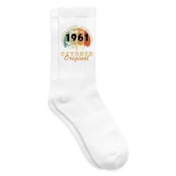 1961 Oktober 1961 Geburtstag Oktober 1961 - Tennissocken - Weiß - Rechts
