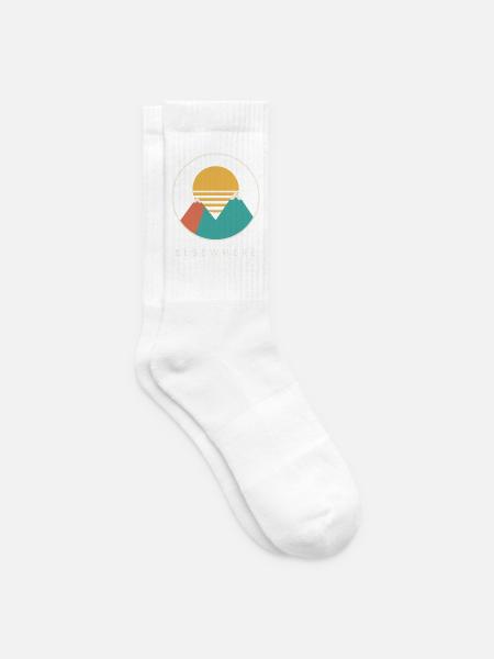 Elsewhere – Retro Mountain Sunset - Tennissocken - Weiß