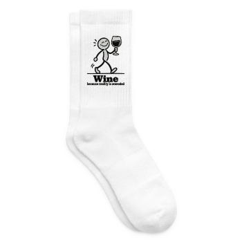 Weinliebhaber lustiger Wein, weil die Realität überbewertet ist - Tennissocken - Weiß - Rechts