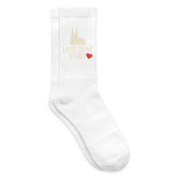 Köln Liebe Deine Stadt Kölner Kölle Karneval Köln - Tennissocken - Weiß - Rechts