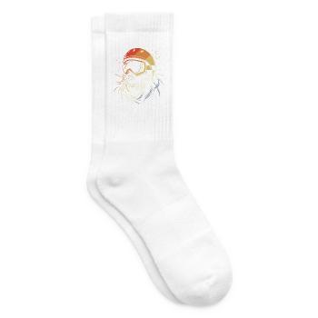 Snowboarderin Zeichnung Vintage - Tennissocken - Weiß - Rechts