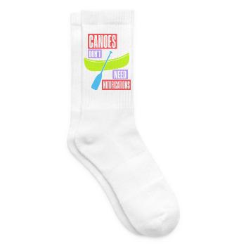 Kanu – Canoes Don't Need Notifications - Tennissocken - Weiß - Rechts