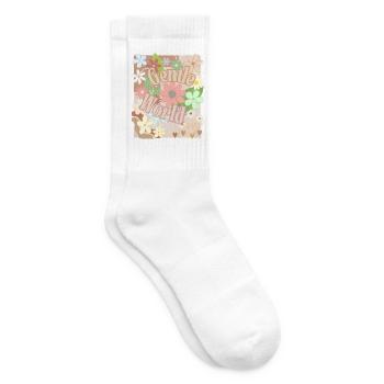 Zarte Welt Blumen-Collage - Tennissocken - Weiß - Rechts