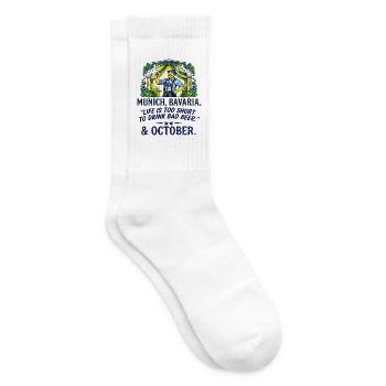 Munich Bavaria Life Is Too Short Drink Bad - Tennissocken - Weiß - Rechts
