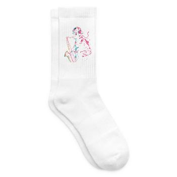 Saxophonist Steampunk - Tennissocken - Weiß - Rechts