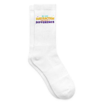 Sei wie Subtraktion macht einen Unterschied Mathematikzitat - Tennissocken - Weiß - Rechts