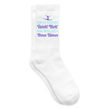 Turnen Mädchen Gymnastik Turnanzug Turnerin - Tennissocken - Weiß - Rechts