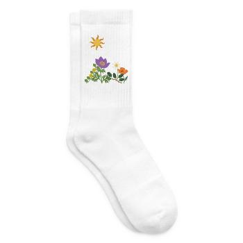 Blumen · Sonne · Natur · Mohn - Tennissocken - Weiß - Rechts