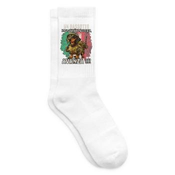 Lustiges Dackel-Motiv | Dackel-Fan | Teckel-Hunde - Tennissocken - Weiß - Rechts