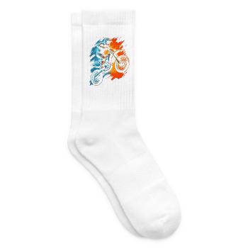 Dirt Bike Motorrad Herren Kinder Motocross Jungen - Tennissocken - Weiß - Rechts