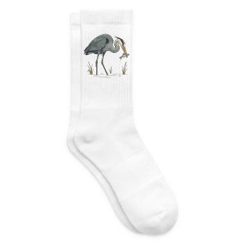 Blaureiher beim Fischfang - Tennissocken - Weiß - Rechts