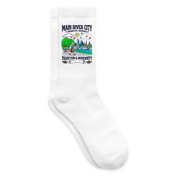 Main River City Frankfurt Germany Tradition And - Tennissocken - Weiß - Rechts