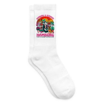 German Shepherd Hamburg And Germany City Plants - Tennissocken - Weiß - Rechts