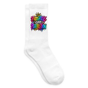 Fortschritt statt Perfektion Graffiti - Tennissocken - Weiß - Rechts