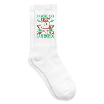 Western Rider Anyone Can Study The Best Can Rodeo - Tennissocken - Weiß - Rechts