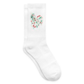 Weihnachts-Taube in Aquarellstil - Tennissocken - Weiß - Rechts