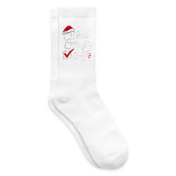 Six Seven Naughty or Nice Christmas Checkbox 6 7 - Tennissocken - Weiß - Rechts