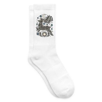 Yule Wintersonnenwende Weihnachten Hirsch Sonnenmond - Tennissocken - Weiß - Rechts