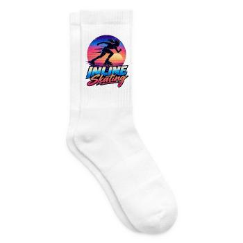 Inline Skating Retro Sunset – Skater - Tennissocken - Weiß - Rechts