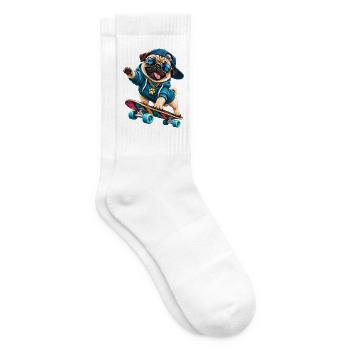 Mops Hund süßer Mops niedlicher Mops - Tennissocken - Weiß - Rechts