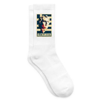 Geschichte des antiken griechischen Königs Alexanders des Großen - Tennissocken - Weiß - Rechts