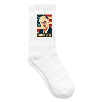 Geschichte des amerikanischen Präsidenten Franklin D. Roosevelt - Tennissocken - Weiß - Rechts