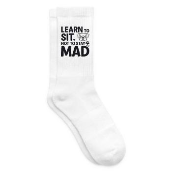 Hundetraining Learn To Sit Not To Stay Mad - Tennissocken - Weiß - Rechts