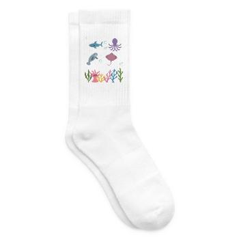 Hai Unterwasser Kinder Krake Seekuh Rochen - Tennissocken - Weiß - Rechts