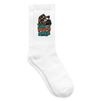 Ich knipse Leute und sie lächeln - Tennissocken - Weiß - Rechts