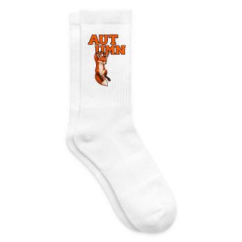 Fox – Herbst-Wildtierdesign - Tennissocken - Weiß - Rechts