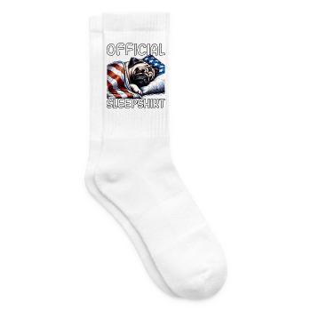 Mops US Schlafshirt - Tennissocken - Weiß - Rechts