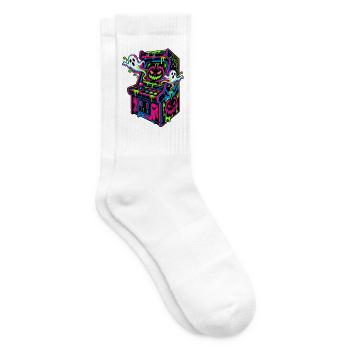Neon Halloween Arcade Drips - Tennissocken - Weiß - Rechts