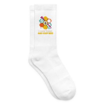 Codebiene Farbiger Honigcode - Tennissocken - Weiß - Rechts