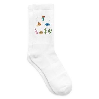 Meerjungfrau Unterwasser Kinder Nautilus Fisch - Tennissocken - Weiß - Rechts