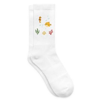 Seepferdchen Unterwasser Kinder Kugelfisch - Tennissocken - Weiß - Rechts