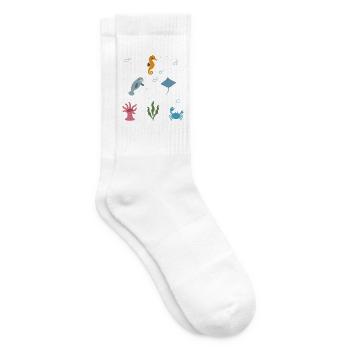 Seepferdchen Unterwasser Kinder Seekuh Rochen - Tennissocken - Weiß - Rechts