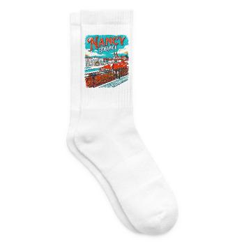 Retro Travel Poster Nancy France Architecture - Tennissocken - Weiß - Rechts