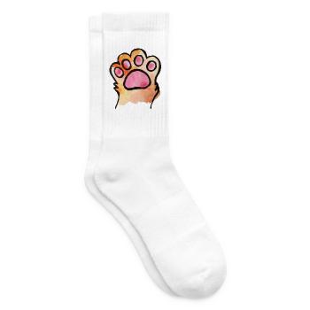 Pfotenabdruck Aquarellspritzer - Tennissocken - Weiß - Rechts