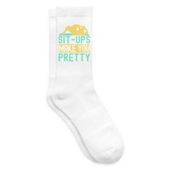Fitness Fanatics Sit-Ups Make You Pretty - Tennissocken - Weiß - Rechts