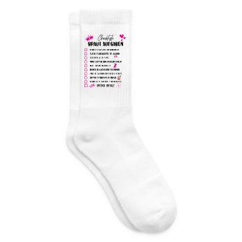 JGA Braut Checkliste Mädelsabend Party Motiv - Tennissocken - Weiß - Rechts