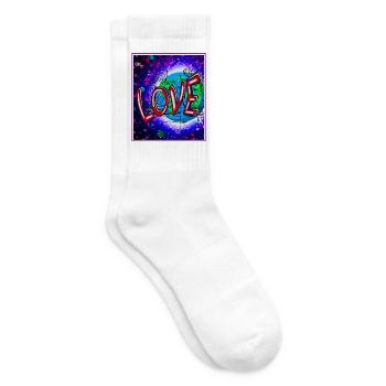Love im Neon-Kosmos - Tennissocken - Weiß - Rechts