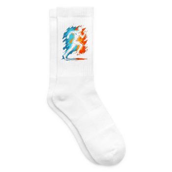 Laufen Läufer Joggen Jungen Kinder Herren Lauf - Tennissocken - Weiß - Rechts